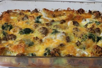 Sausage and Spinach Strata