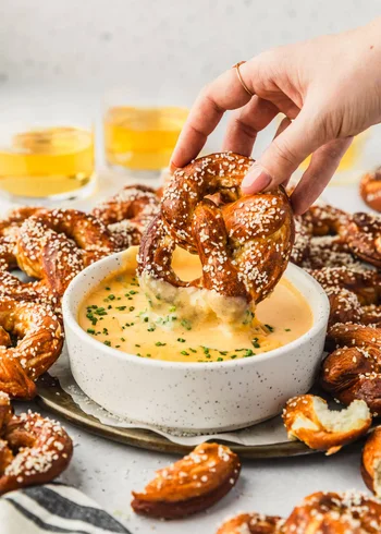 Easy Beer Cheese Dipping Sauce for Pretzels