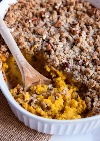 Butternut Squash Casserole with Streusel Topping