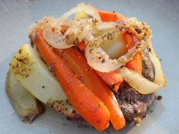 Sheet Pan Ground Beef, Potato, and Carrot Dinner
