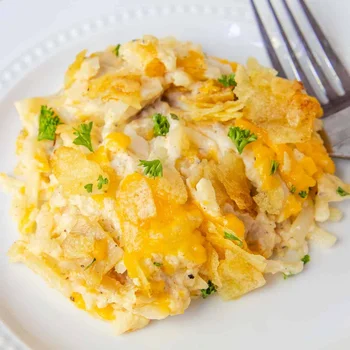 Potato Chip Chicken Casserole with Hash Browns