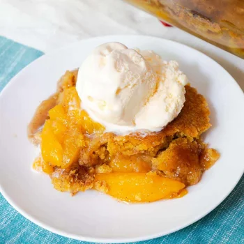 Peach Cobbler with Cake Mix and Canned Peaches