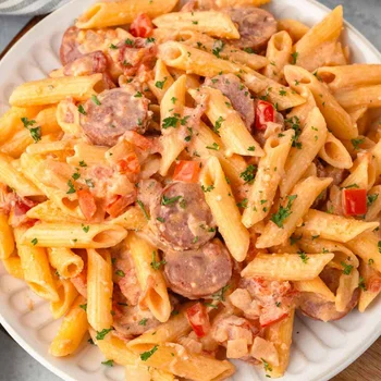 Creamy Kielbasa Smoked Sausage Pasta
