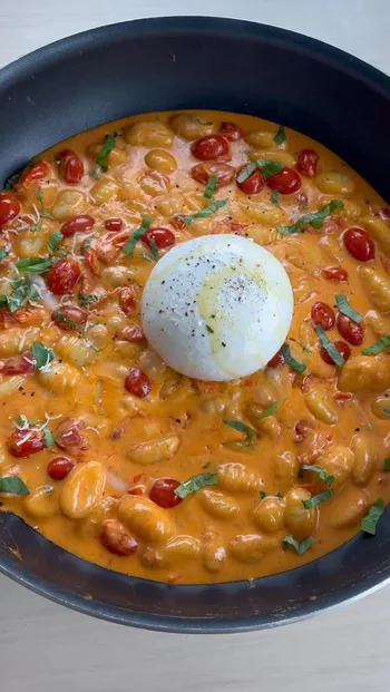 Creamy Tomato Gnocchi with Burrata