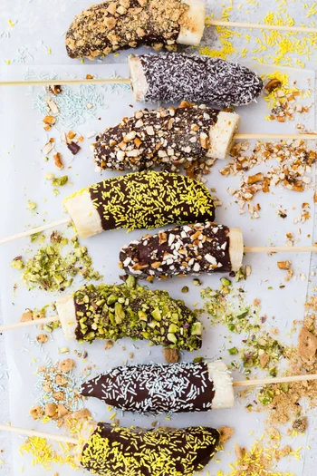 Frozen Bananas on a Stick