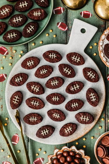 Chewy Mini Football Brownies