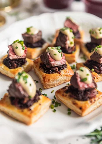 Beef Wellington Bites with Dijon Sauce
