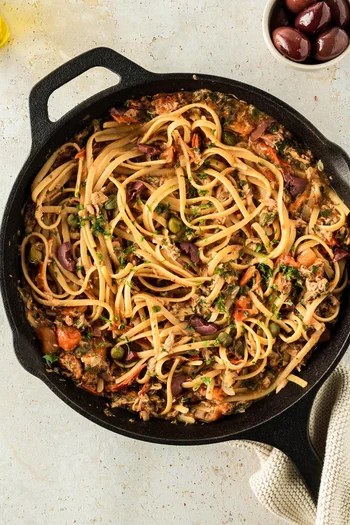 Spaghetti Puttanesca With Tuna