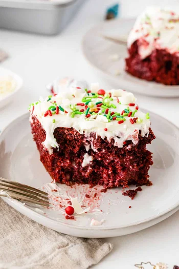 Christmas Red Velvet Poke Cake
