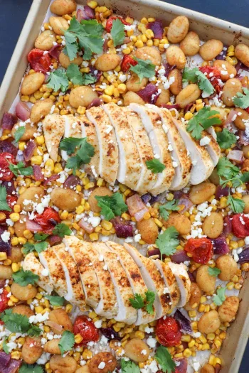 Sheet Pan Gnocchi with Chicken and Corn