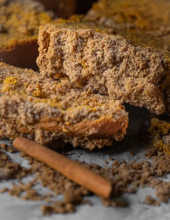 Pumpkin Chai Bread with Brown Butter & Cinnamon Crunch Top