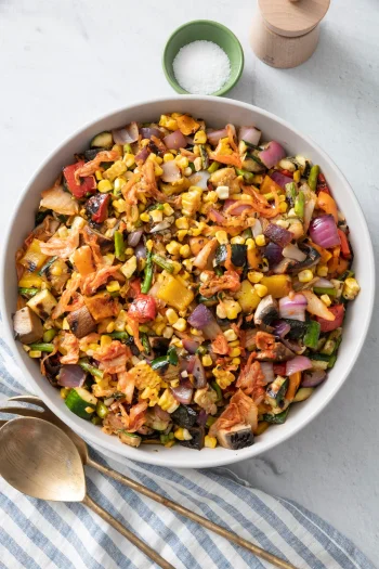 Grilled Vegetable Kimchi Salad