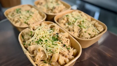 High Protein Shredded Chicken Alfredo Meal Prep