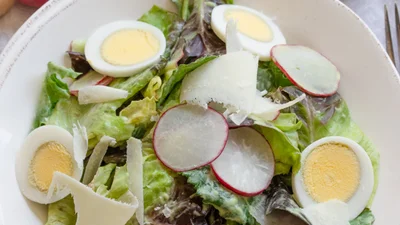 Avocado Dressing Over Mixed Green Salad