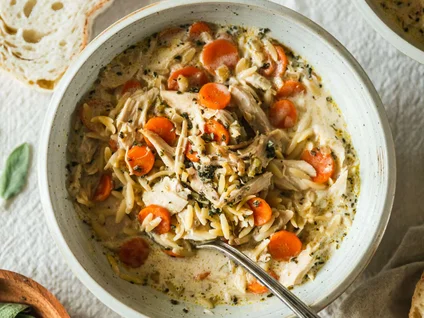 Creamy Orzo Turkey Soup