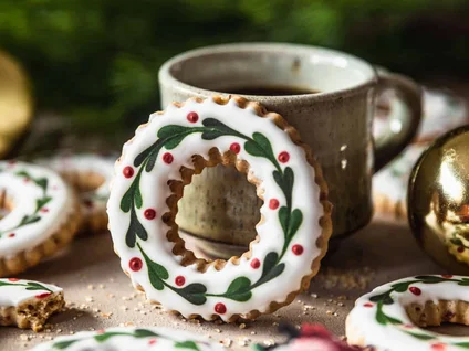 Pecan Sugar Cookies With Maple Icing