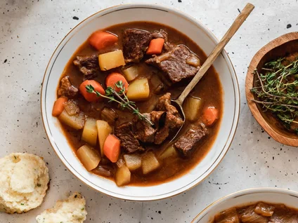 Irish Beef Stew + Cheddar Chive Biscuits